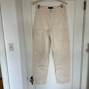Banana Republic high rise barrel Jean off white